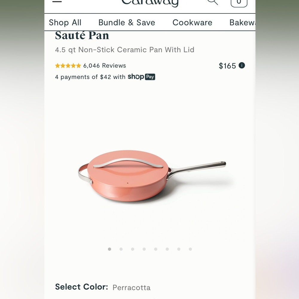 Caraway 4.5QT Sauté Pan Non Stick Ceramic with Lid